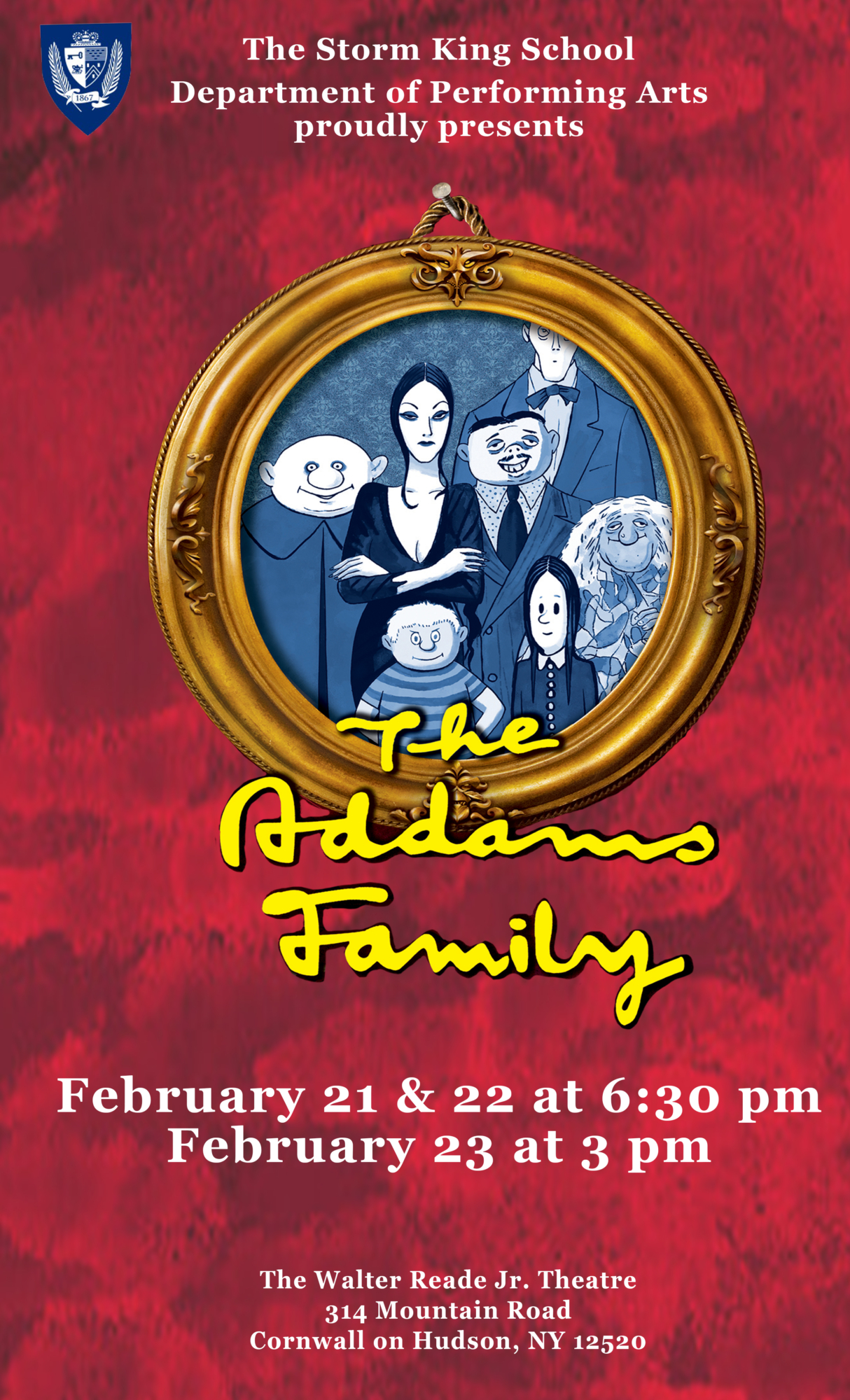 Storm King School theatre production poster: The Addams Family