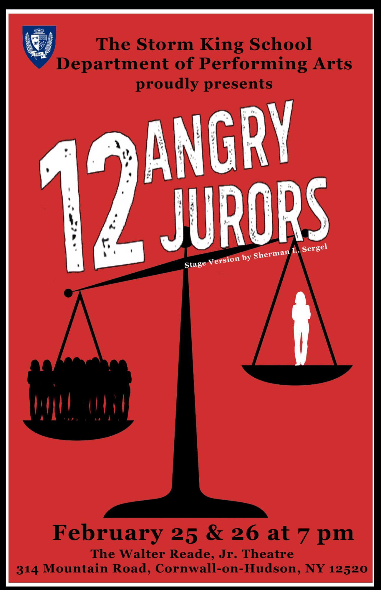 Storm King School theatre production poster: 12 Angry Jurors
