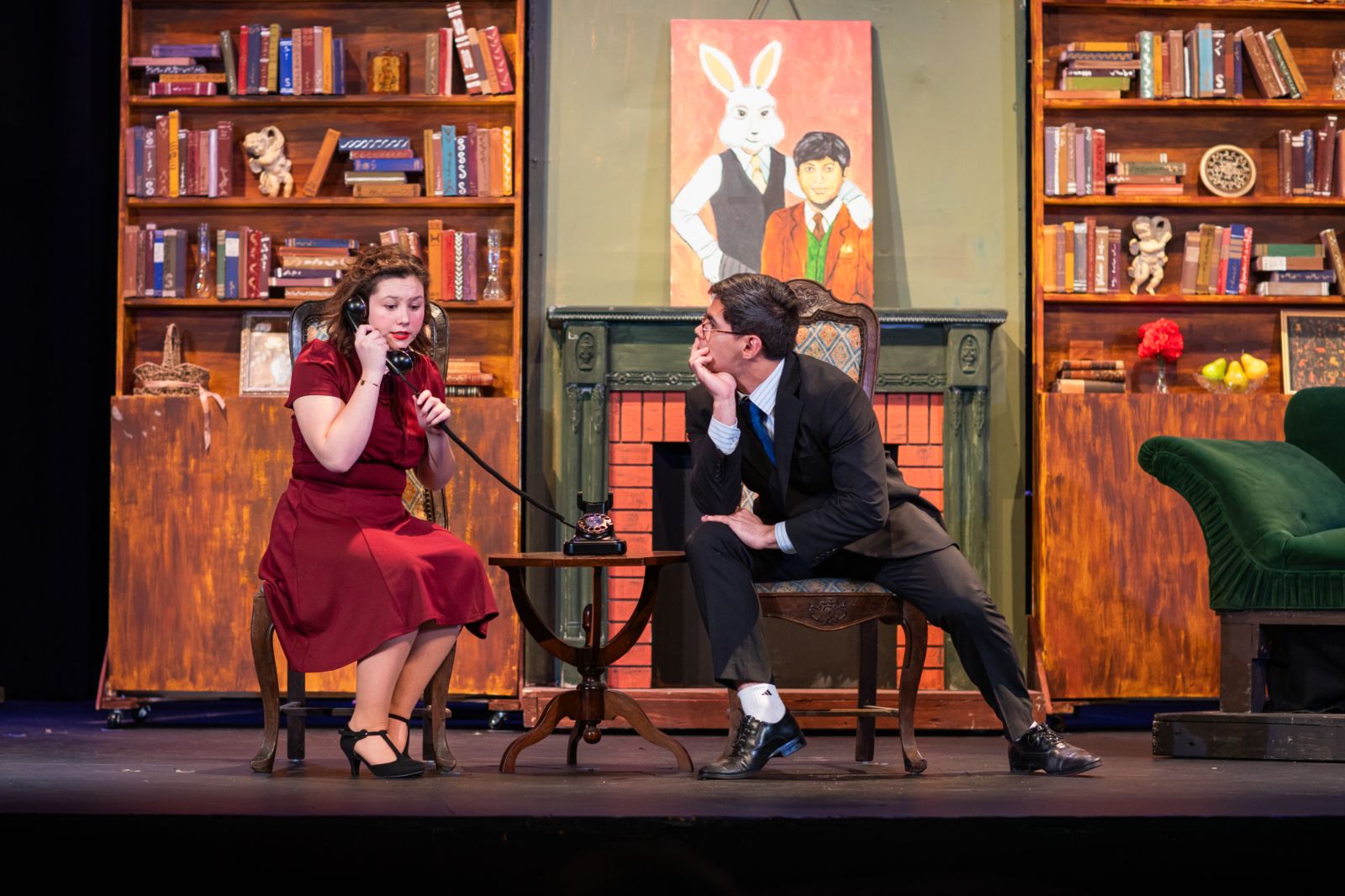 Storm King School students performing on stage in a theatre production
