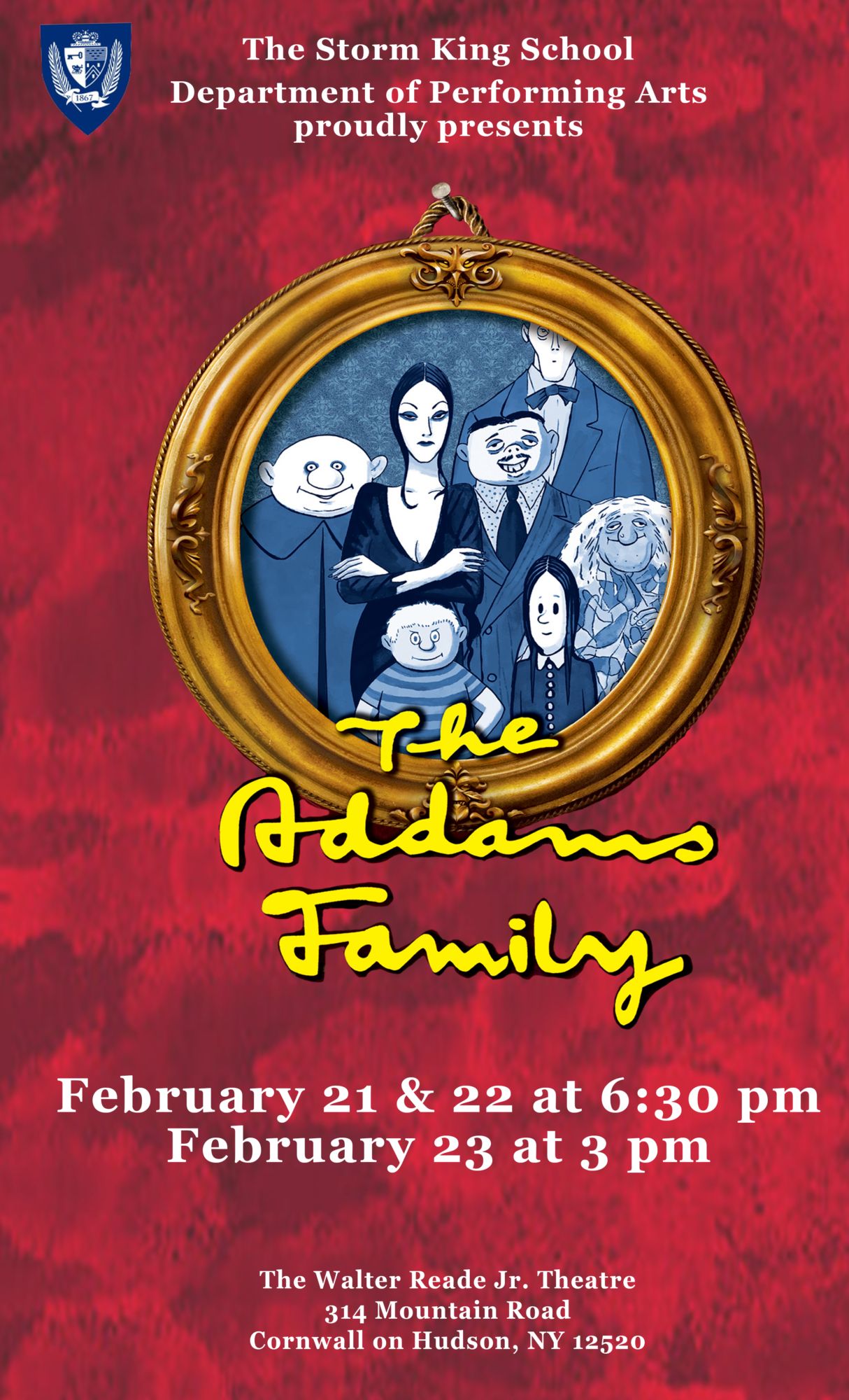 Storm King School theatre production poster: The Addams Family