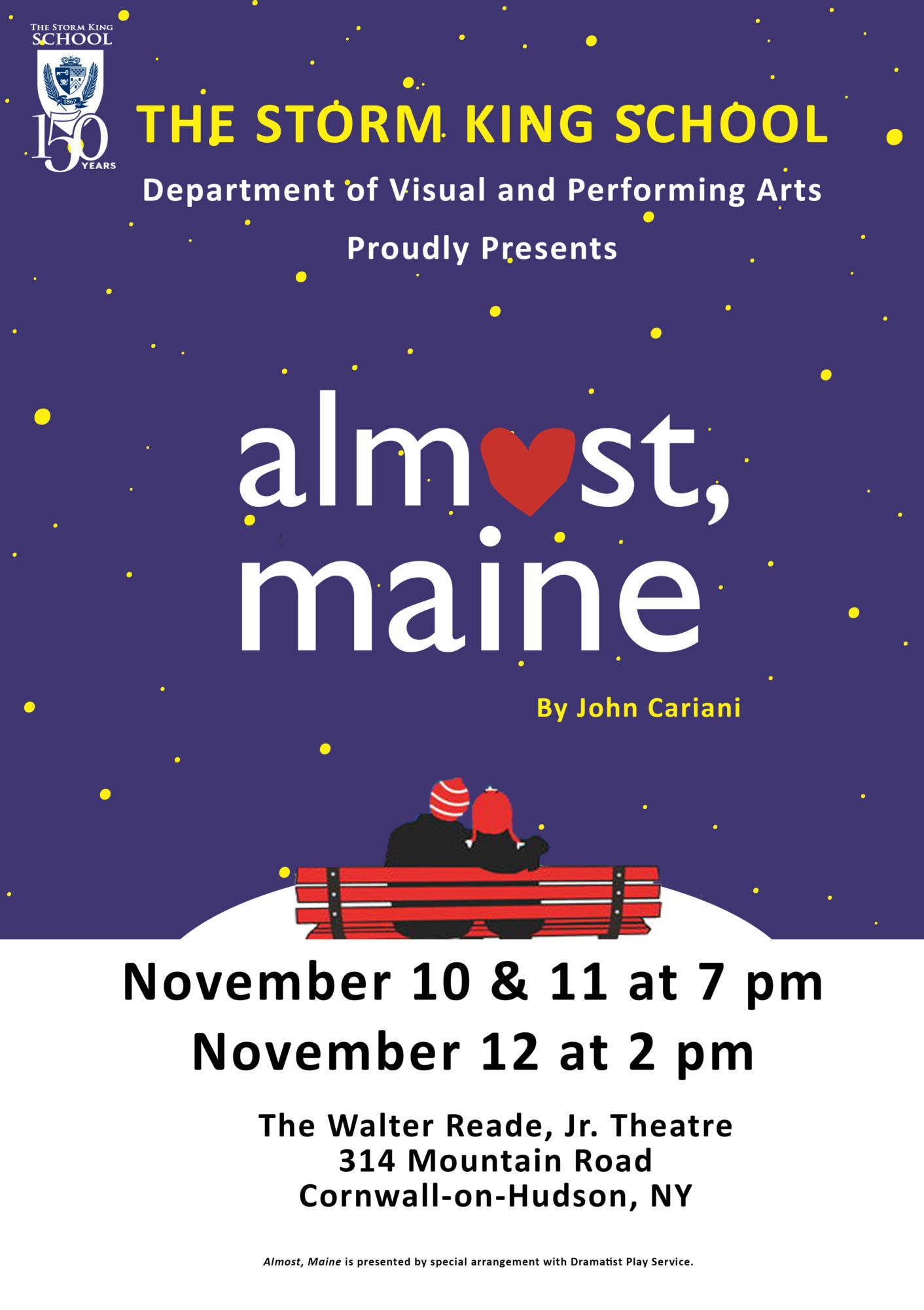 Storm King School theatre production poster: Almost, Maine