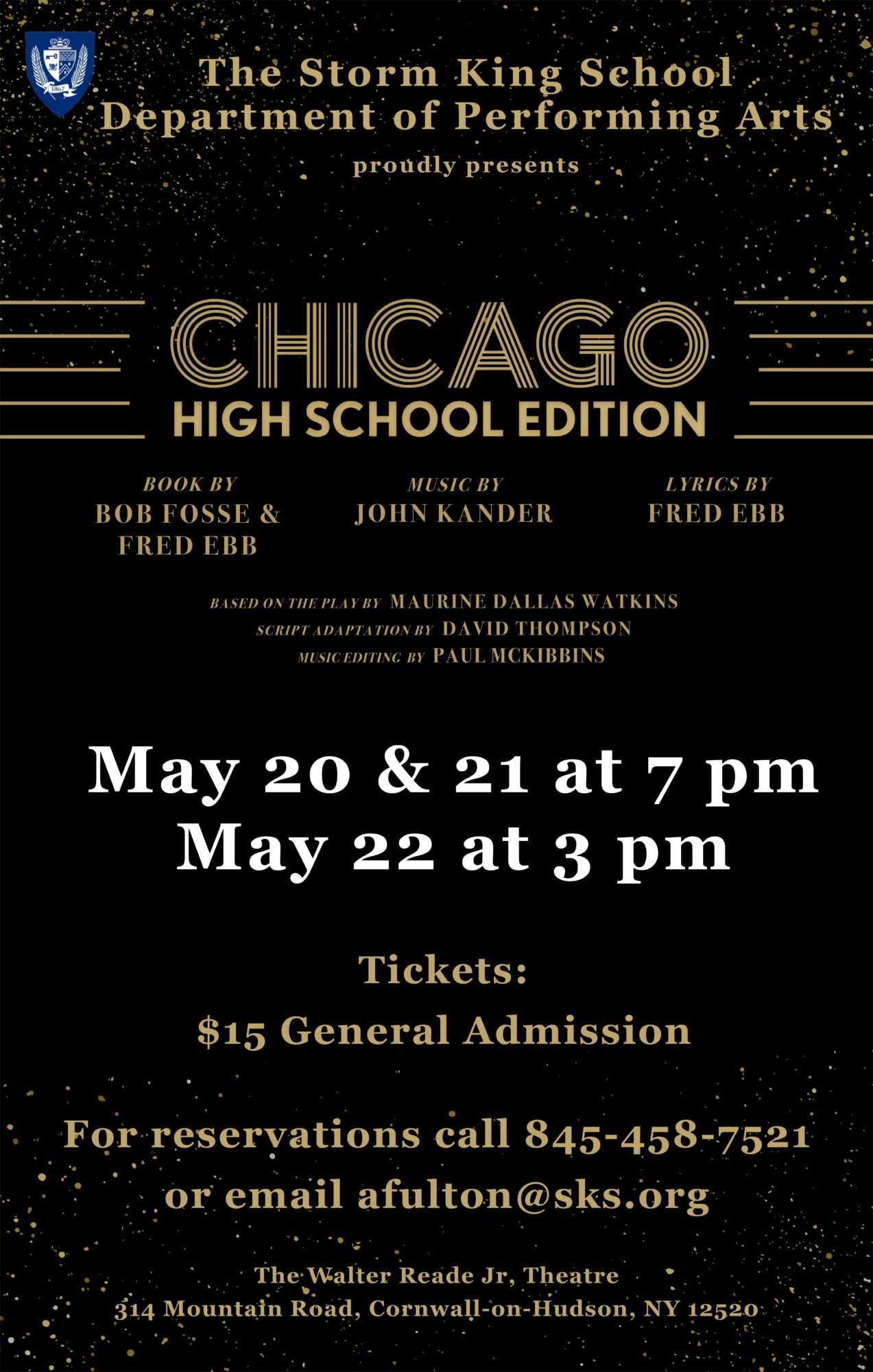 Storm King School theatre production poster: Chicago