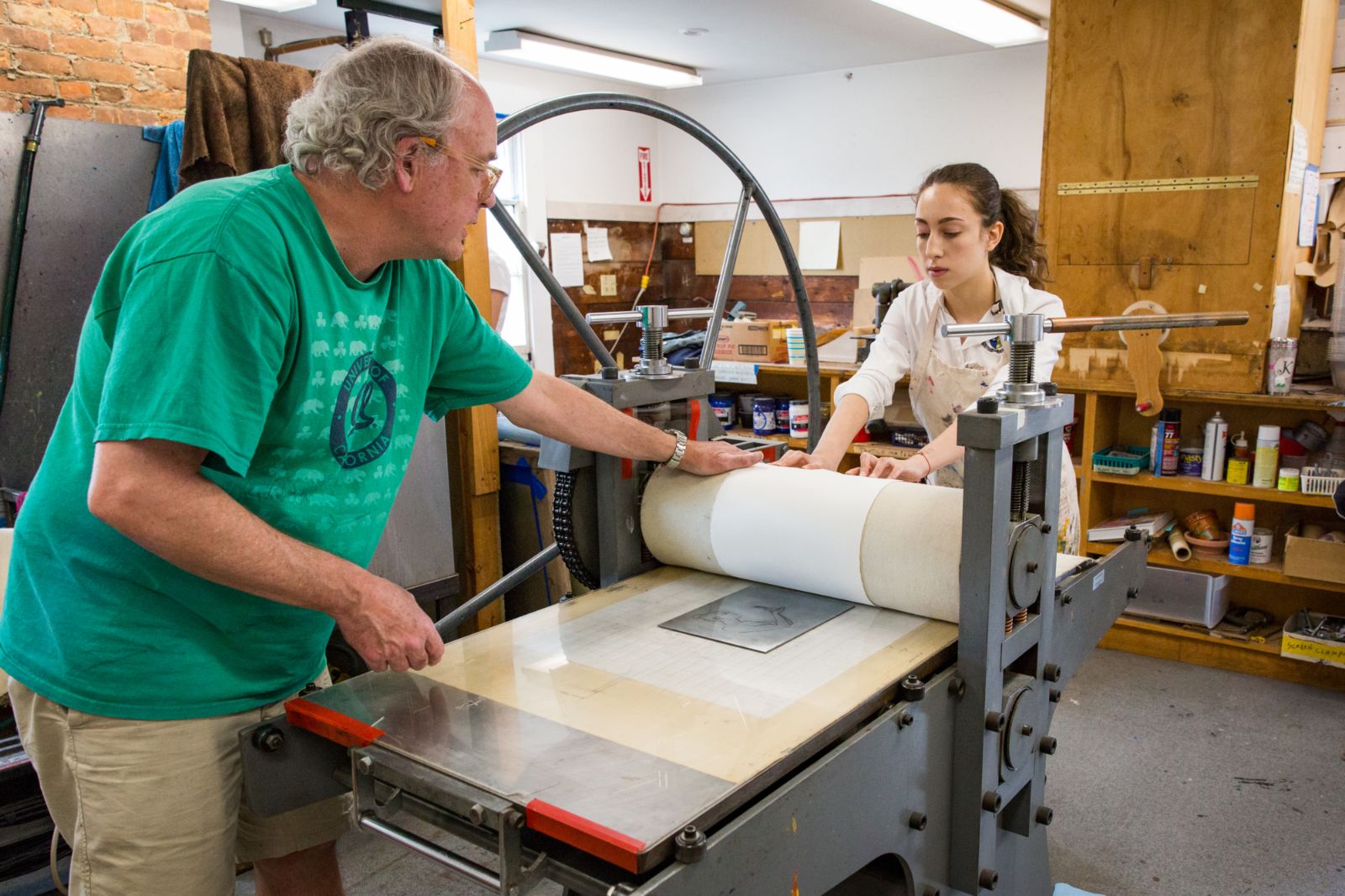 A printmaking studio — a club at work
