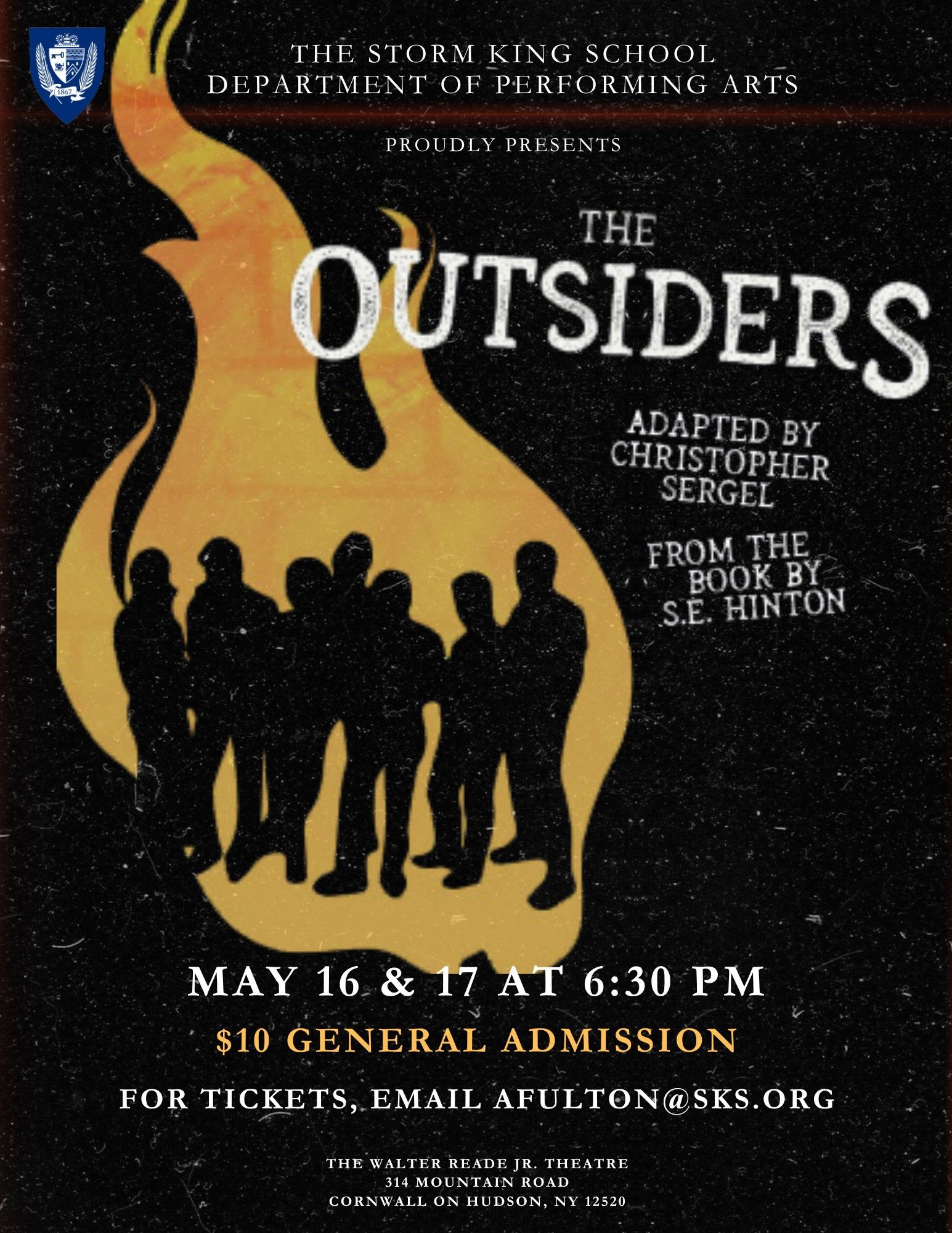 Storm King School theatre production poster: The Outsiders